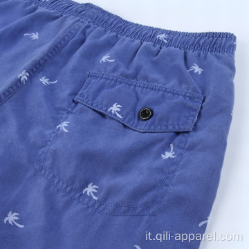 Pantaloncini da bagno impermeabili da allenamento da uomo blu scuro